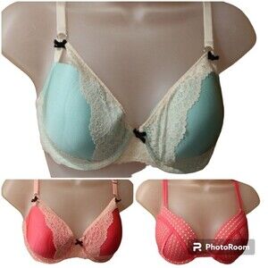 Victoria’s Secret Lot of 3 Bras 32DD Very Sexy Push Up & Dream Angel Demi